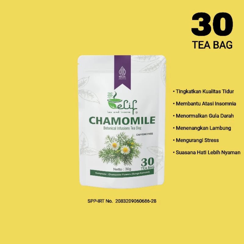 

Chamomile Tea isi 30 kantong teh herbal alami membantu meningkatkan kualitas tidur mengatasi insomnia terlaris & termurah ‼️‼️