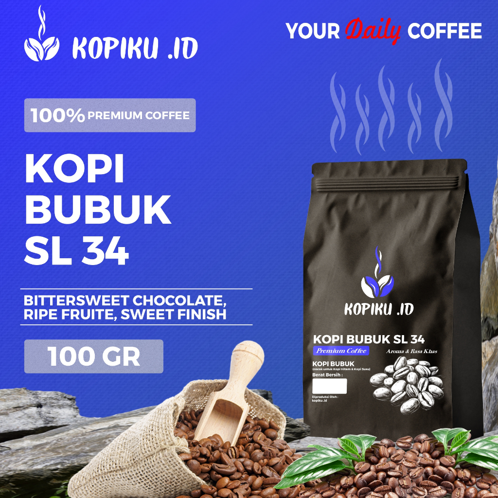 

kopiku.id - Bubuk kopi SL 34 Premium Coffee Gilingan Halus
