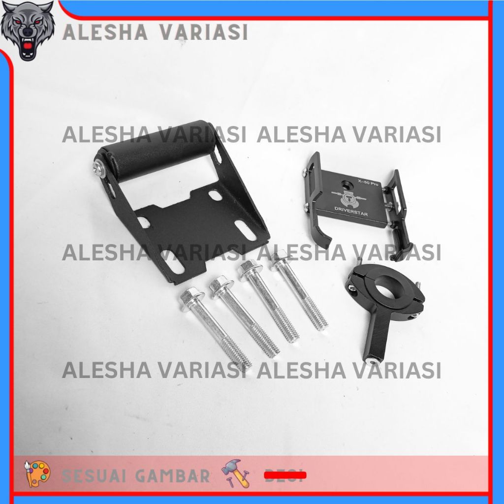 PAKET HOLDER HP BREKET BRACKET GPS HOLDER HP MOTOR PCX 150 PCX 160 COVER STANG HOLDER LOGAM