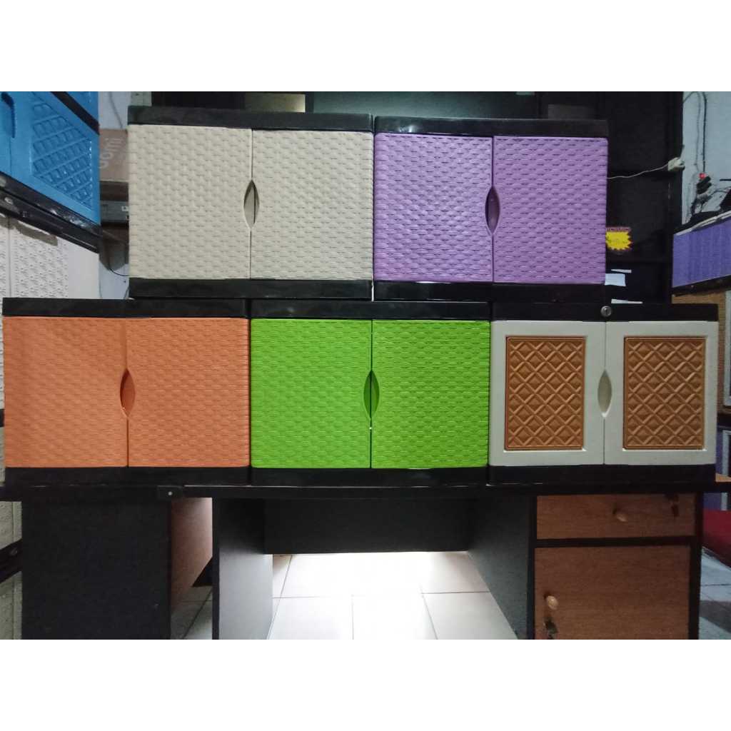 Lemari plastik serbaguna 1 susun mini kabinet pakaian rak baju excel murah tanpa kaca kokoh RDM