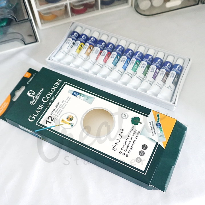 

Giorgione Glass Colours Paint Set 12 Warna 12 ML G-7068L Cat Kaca