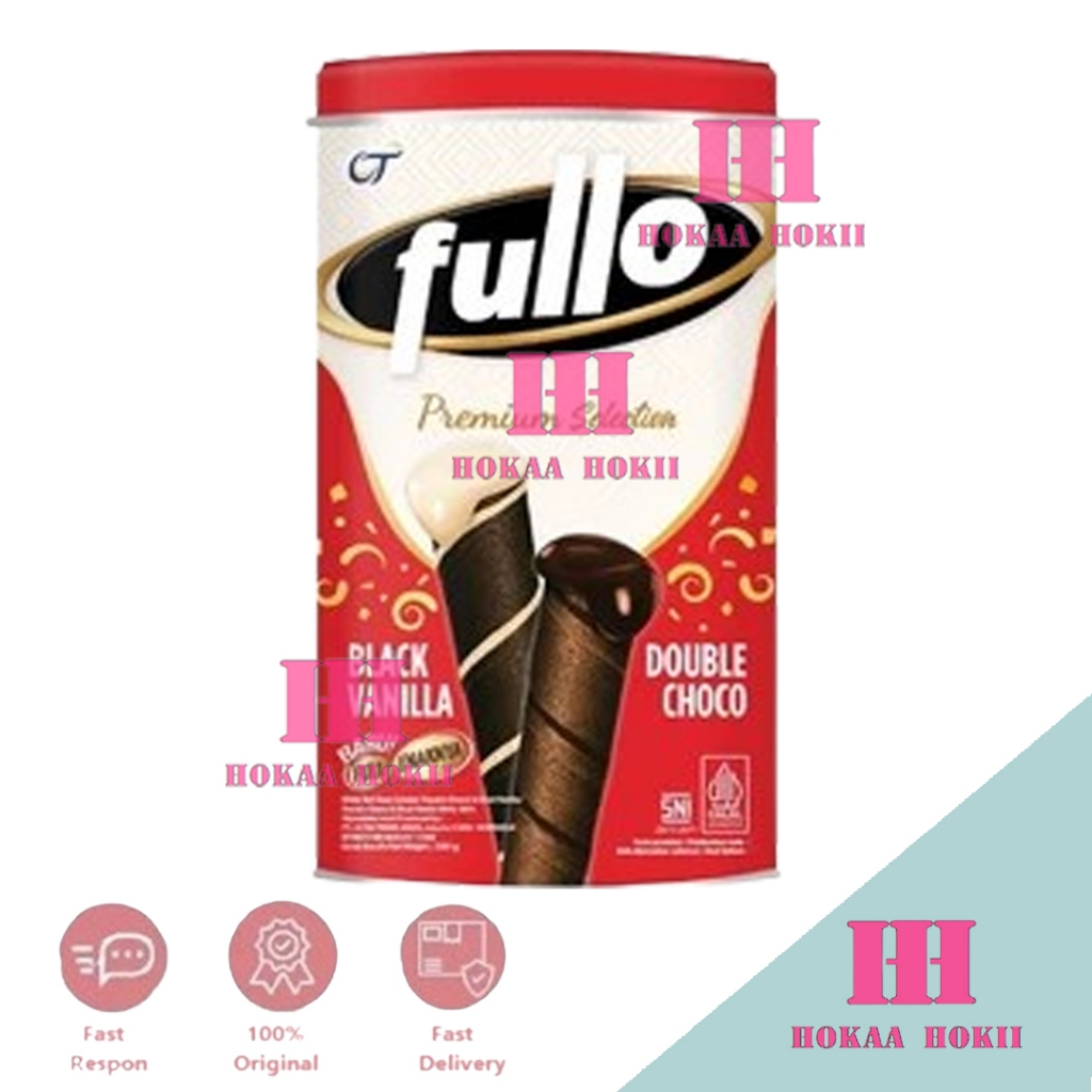 

Fullo Wafer Stick Premium Selection Double Choco & Black Vanilla Kaleng 280gr