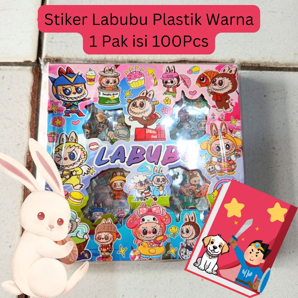 

STIKER KOREA MOMO LABUBU PLASTIK CAMPUR WARNA 1 PAK 100 LEMBAR