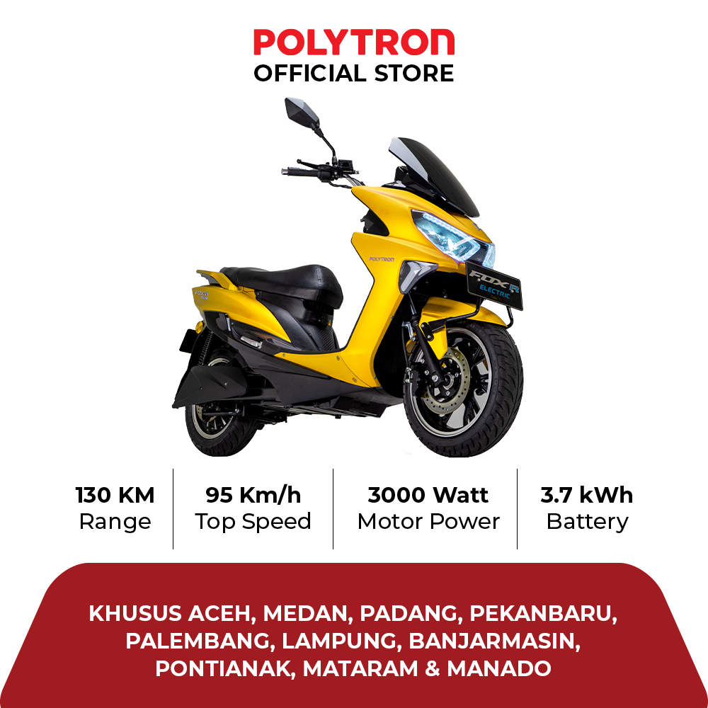 POLYTRON Fox R Electric Sepeda Motor Listrik - OTR  Aceh, Medan, Padang, Pekanbaru,Palembang, Lampun