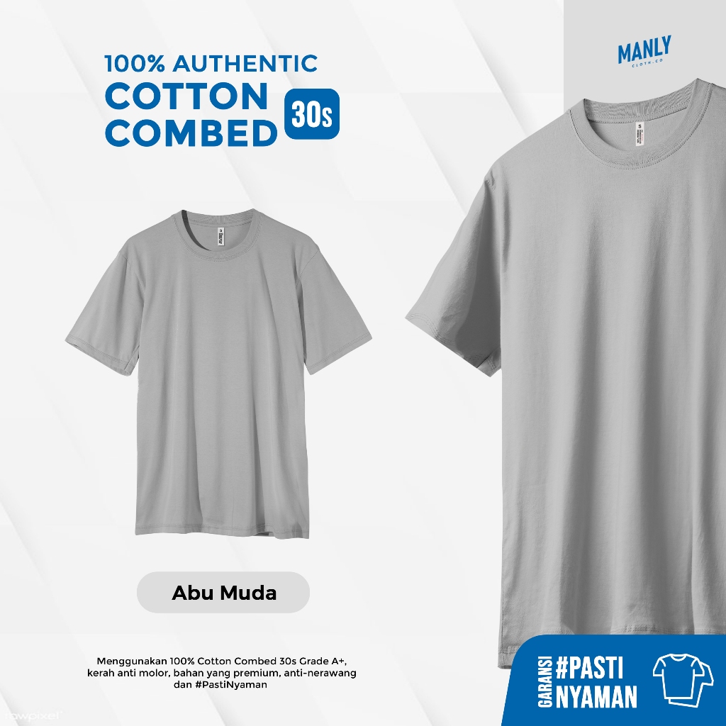 KAOS ABU MUDA PREMIUM COMBED 30S