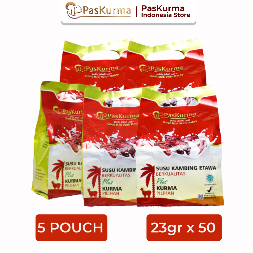 

PASKURMA Susu Kambing Etawa plus Buah Kurma - 5 Pouch - 50 x 23gr