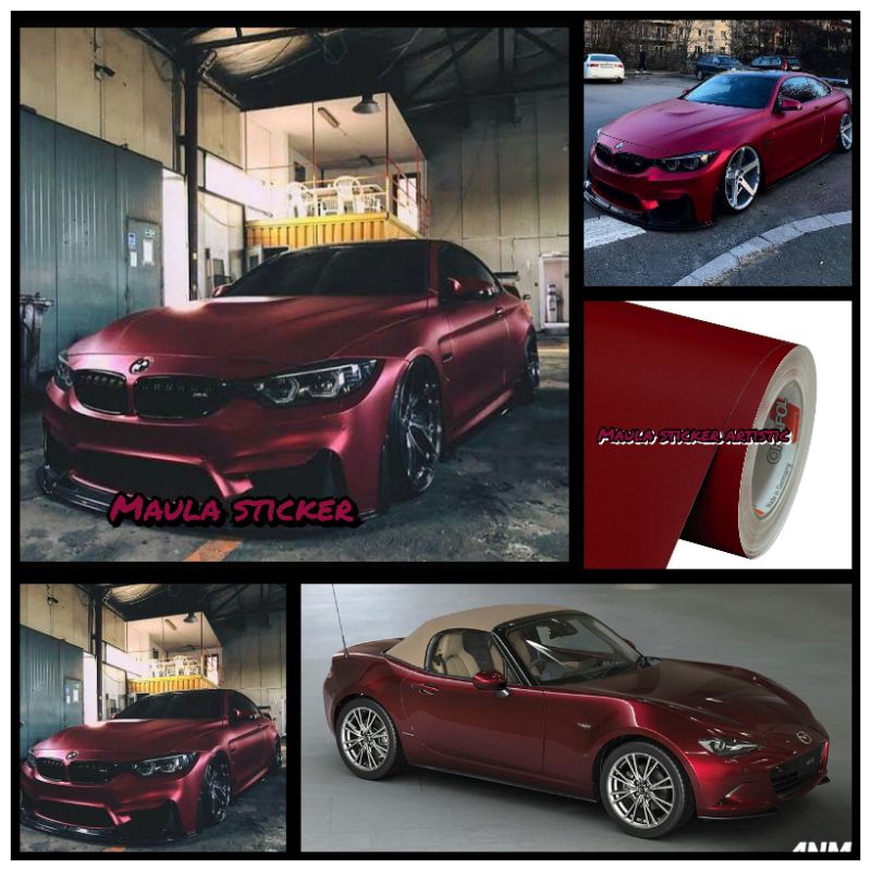 Skotlet Oracal Warna Merah Maroon Doff Kualitas Premium Untuk Variasi Body Mobil Atau Motor