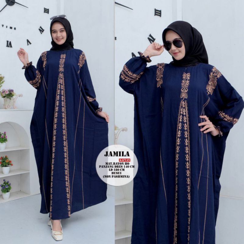 Kaftan Motif Jamyla Gamis Dress Midi Daster Kaftan Wanita Panjang Kaftan Premium Kaftan Remaja Dewas