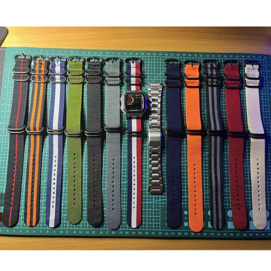 Casio AE-1200 Royale Stealth Black strap nato kanvas Military style Black ops Custom Casio Mod Royal