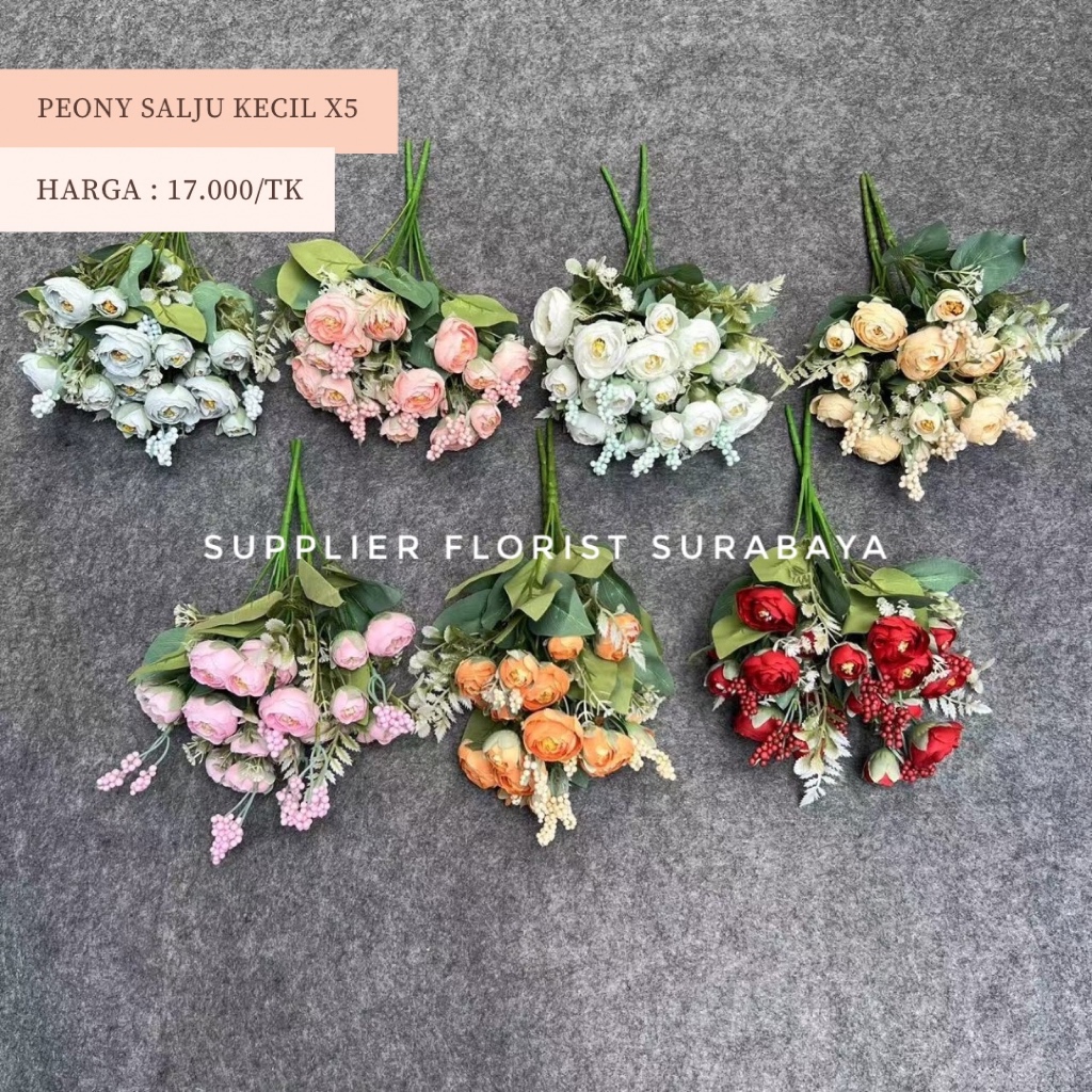 SFS - [PEONY SALJU KECIL X5] BUNGA PALSU PEONY ARTIFICIAL FLOWER DECORATION DEKORASI MEJA TABLE BUKE