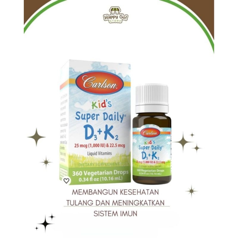 Carlson Kid's Super Daily D3+K2 supplement vitamins anak