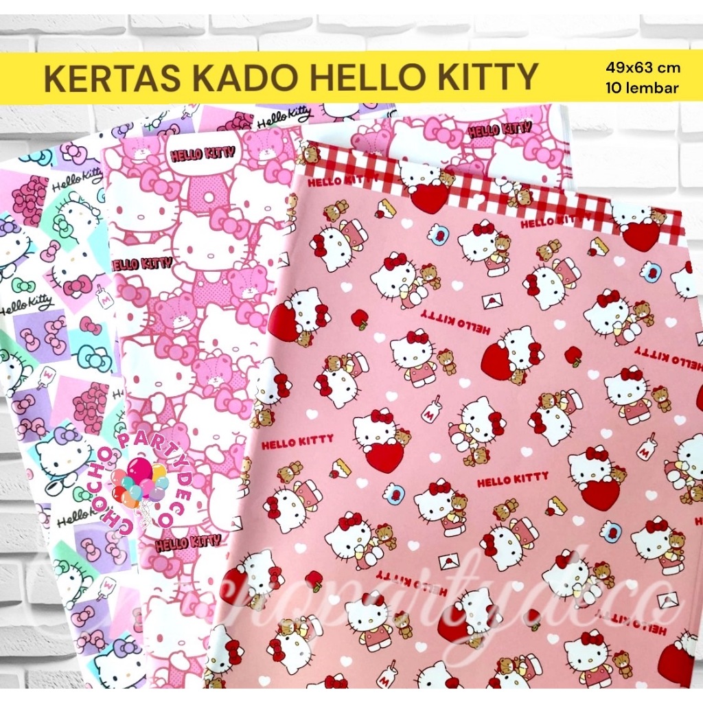 

KERTAS KADO HELLO KITTY ISI 10 / Kertas Kado SANRIO