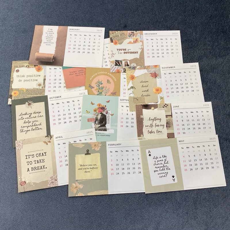 

Mini Stiker Kalender 2025 Vintage Love Quotes Sea