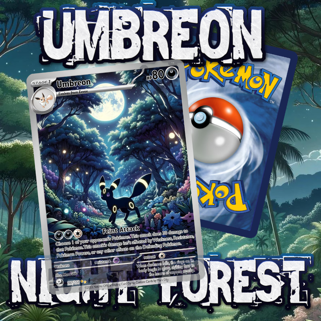 KARTU POKEMON TCG HOLOGRAM ENGLISH VERSION FULL ART - UMBREON NIGHT FOREST