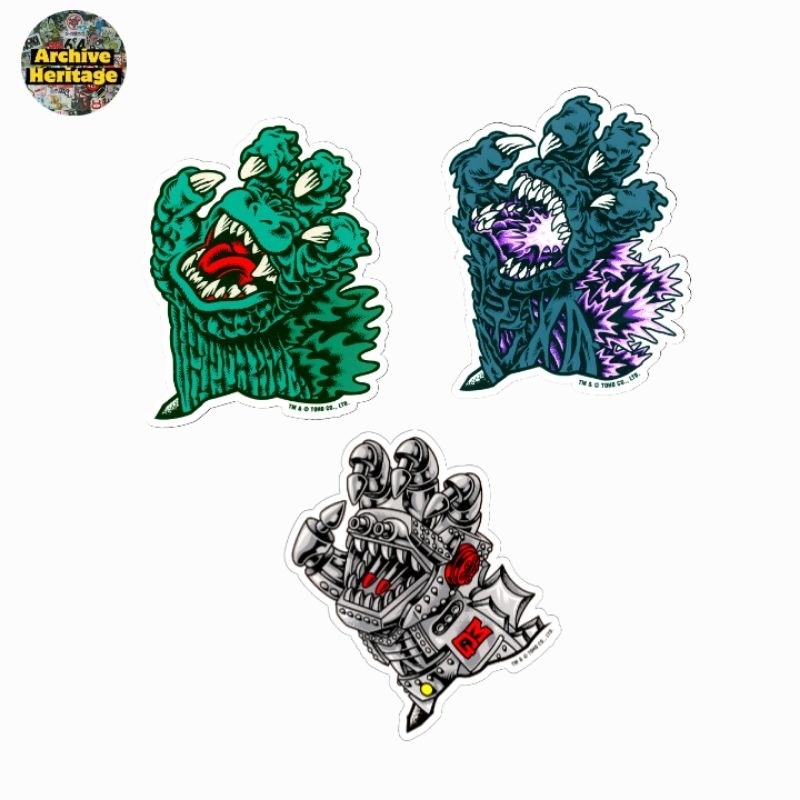 

sticker S4nta Cr*z G0dzilla screaming hand logo clothing skateboard hypebeast stiker