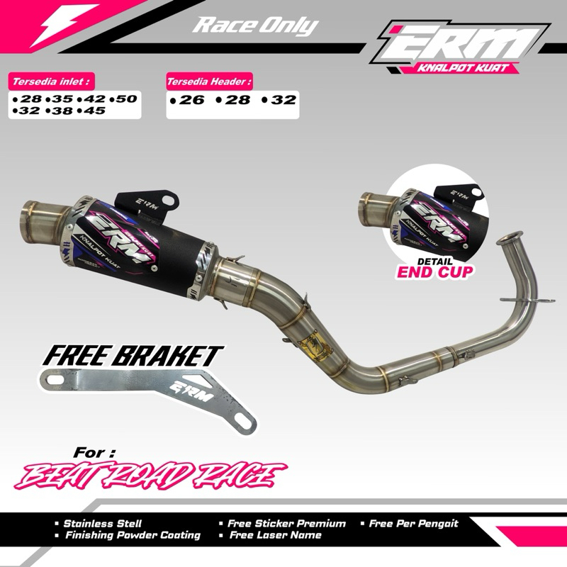 KNALPOT BEAT KARBU ROADRACE TIPE V4 ERM_KNALPOT