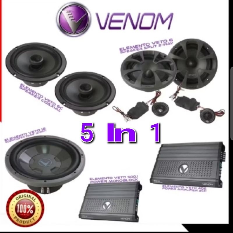 Paket Audio Venom Veto Power Subwoofer Split Garansi Resmi Venom 1 Tahun