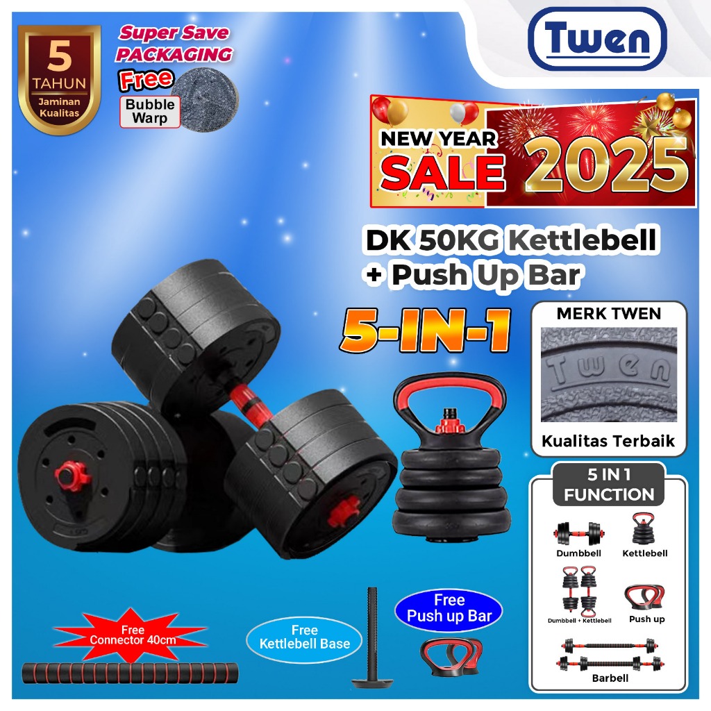 Twen Dumbbell Set 50kg DS50 Peralatan Fitness