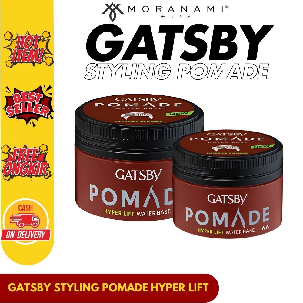 GATSBY Styling Pomade Hyper Lift Pomade Minyak Rambut Pria Water Base 75 gr 30 gram