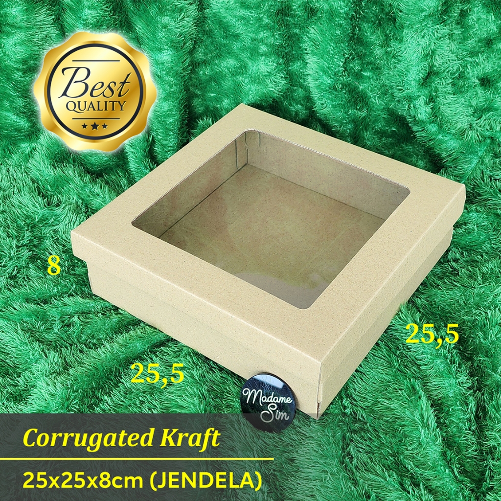 

KOTAK KUE - CAKE BOX - DUS BOLU 25x25x8 - JENDELA (ISI : 10 PCS)