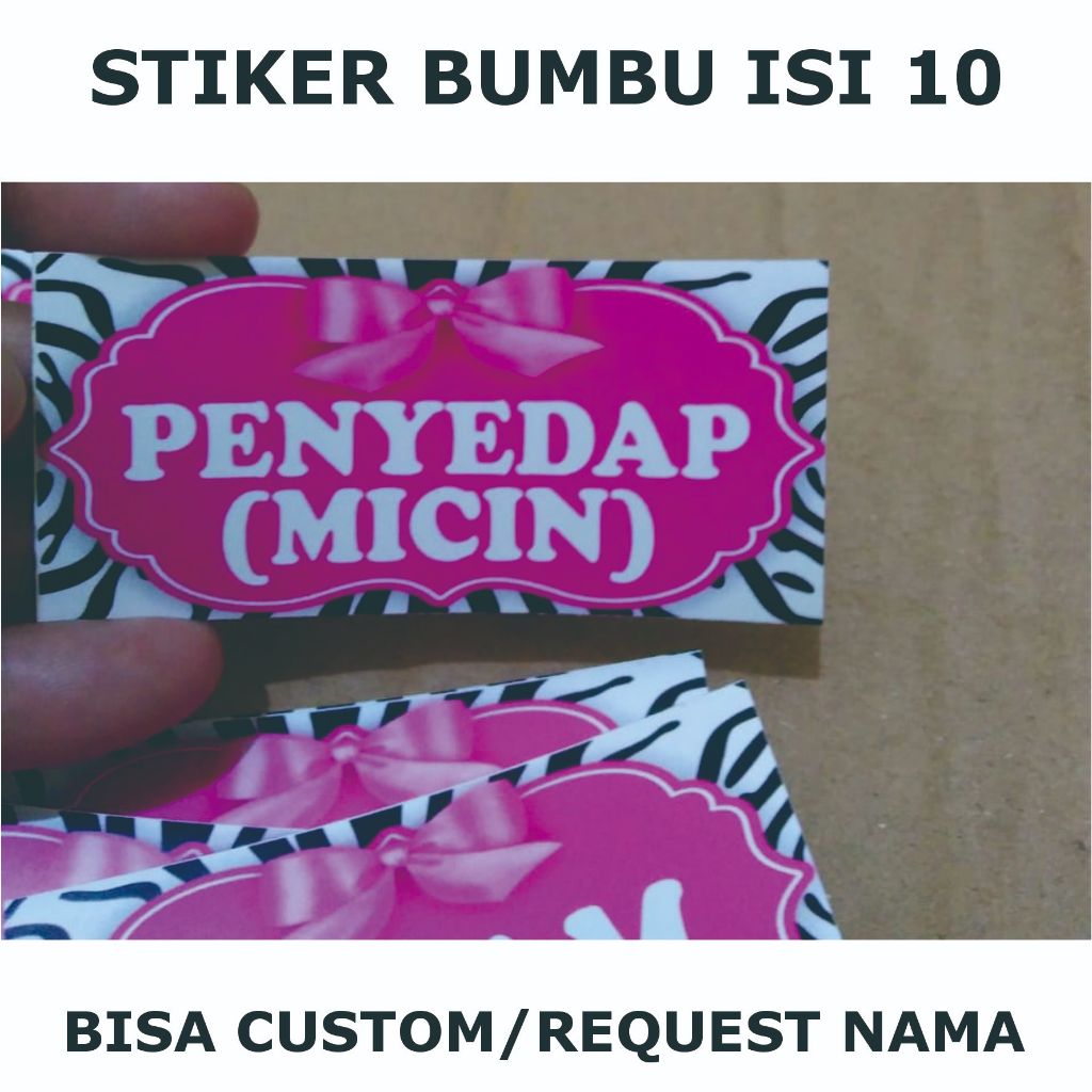 

kode A17-stiker bumbu isi 10 bisa edit atau custom