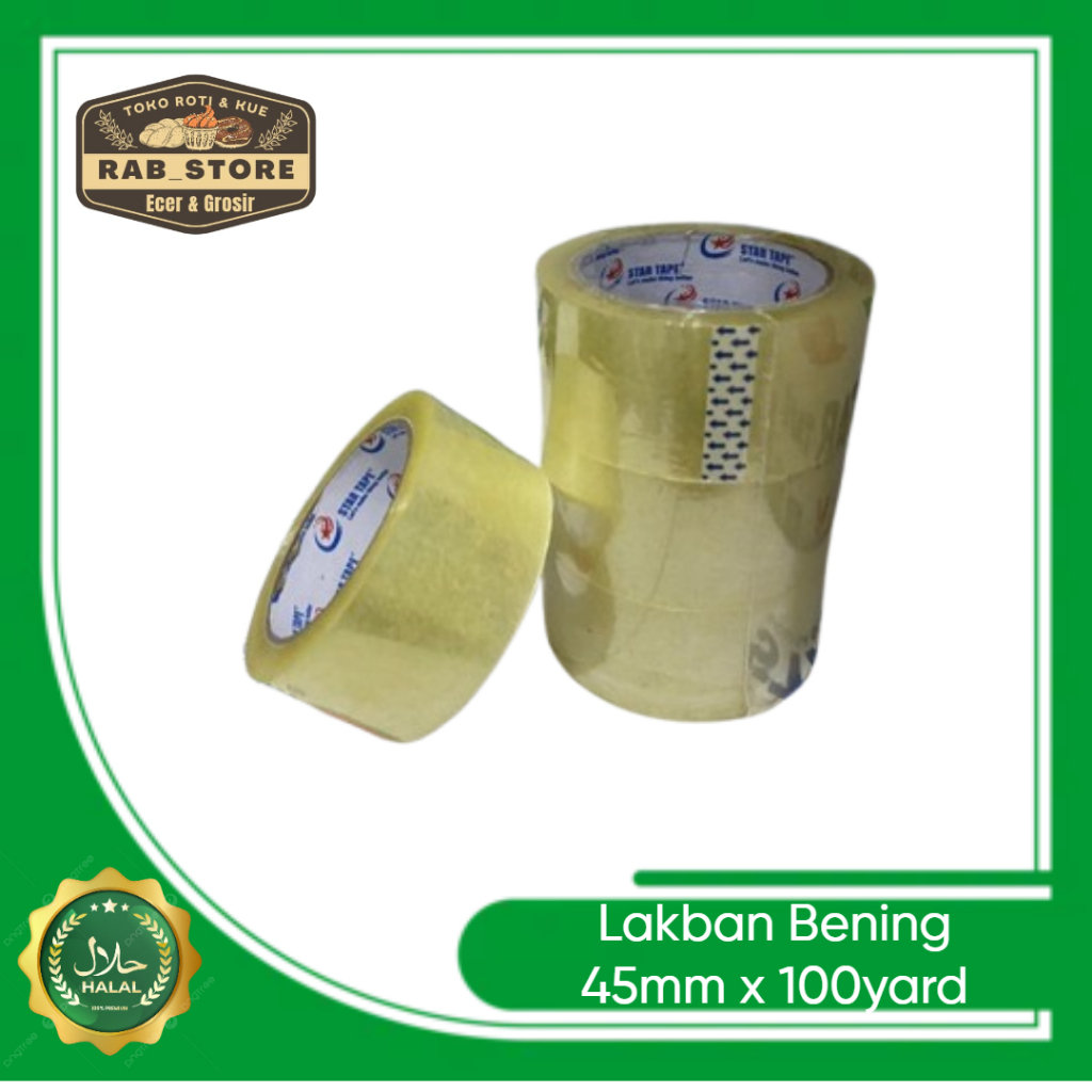

LAKBAN BENING 45mm x 100yard / Isolasi Bening Besar