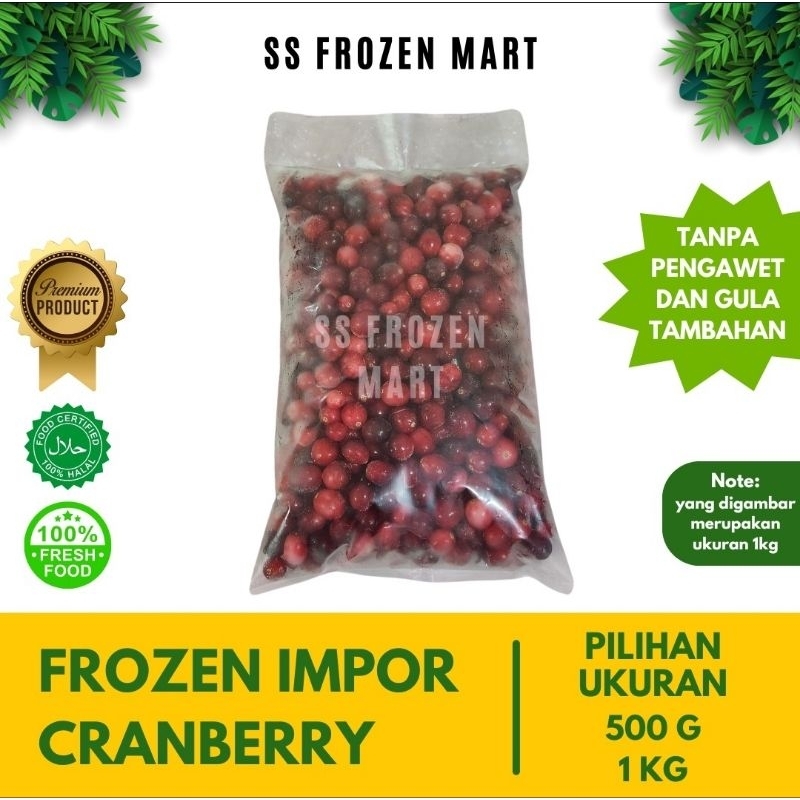 

Frozen Cranberry Import/Cranberi beku impor - 500g/1kg