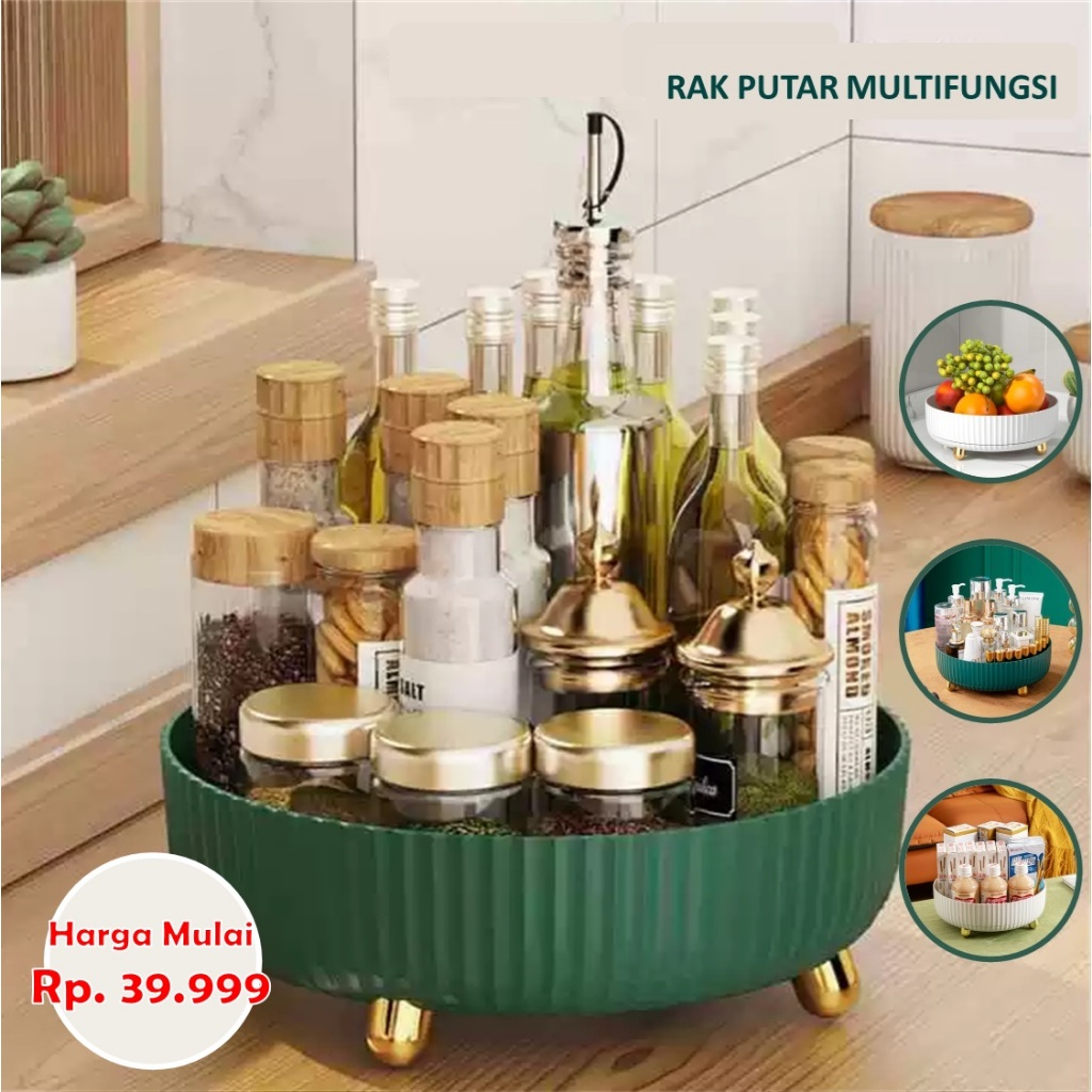 RAK PUTAR PENYIMPANAN SERBAGUNA 360 DERAJAT / RAK PUTAR BUAH / RAK PUTAR BUMBU / RAK PUTAR MINUMAN /