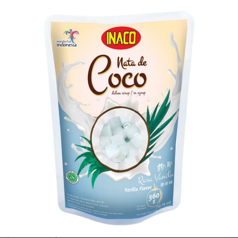 

Inaco Nata de Coco dalam Sirup Rasa Vanila Pouch 360 g