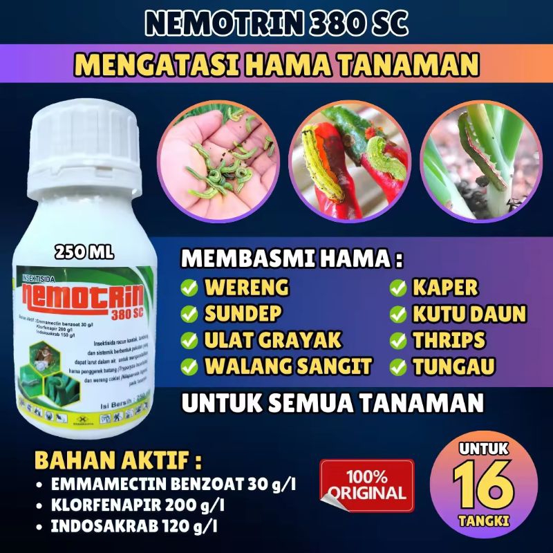 Paling ampuh notrin insektisida 380 sc obat pembasmi hama gulma rumput liar padi racun ulat paling a