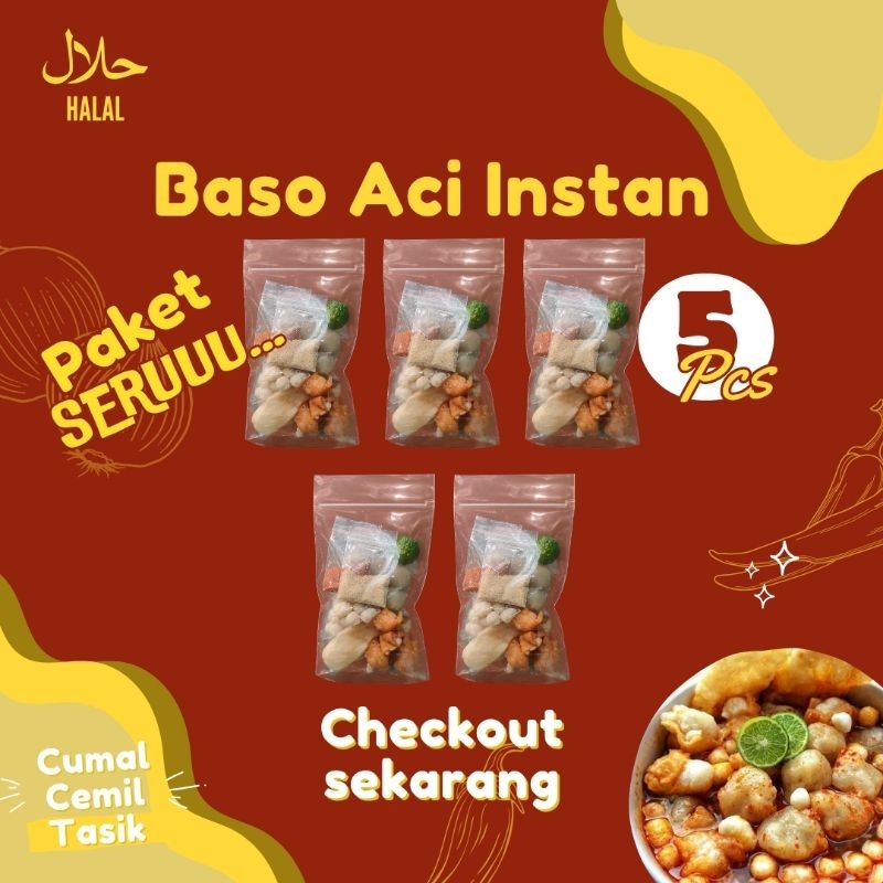 

[PAKET SERU isi 5 BUNGKUS] Baso Aci khas Tasikmalaya / boci /Cemilan Bakso Aci