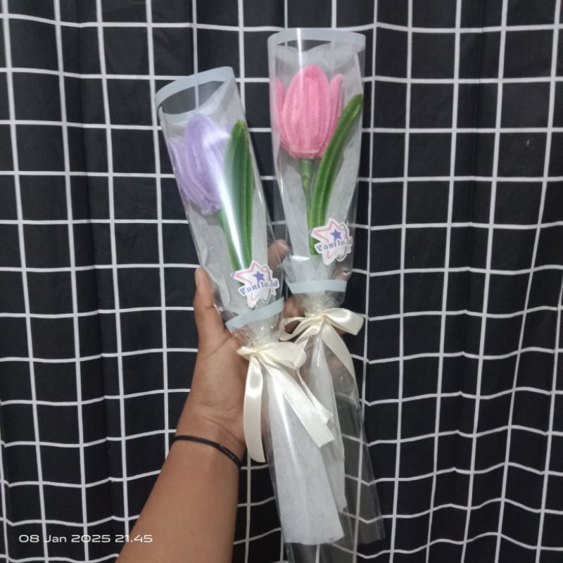 Bucket mini bunga tulip 1 tangkai
