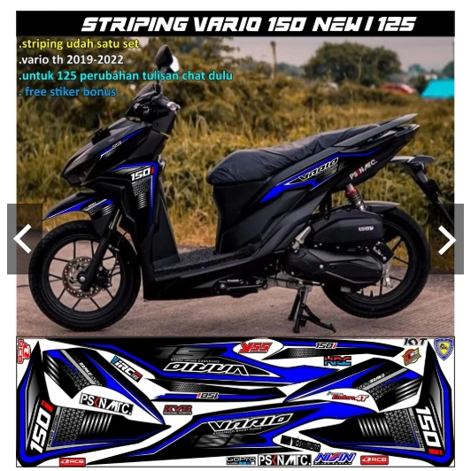Cutting Sticker Vario - Aksesoris Motor Cuting Honda Vario 150 Skotlet Stiker Striping