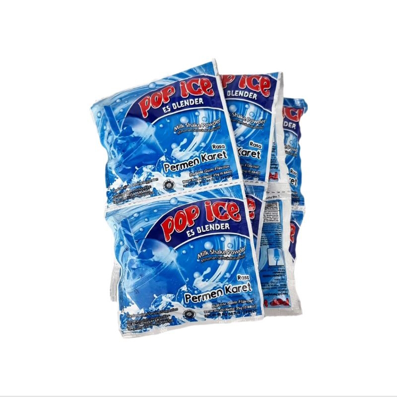 

Pop Ice Milk Shake Powder - Rasa Permen Karet (1 renceng/10 sachet)