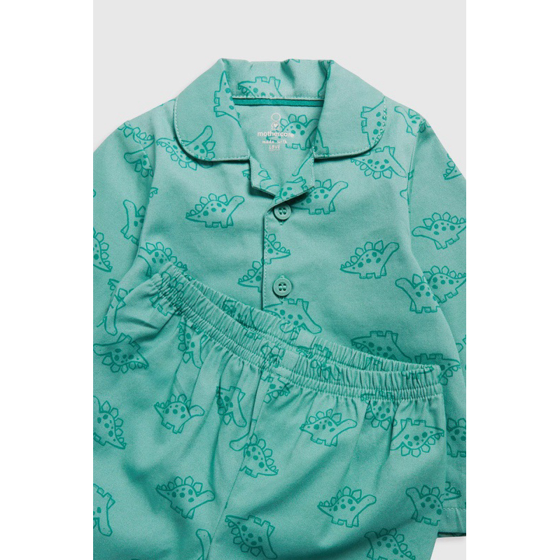 Mothercare Green Dinosaur Woven Baby Pyjamas