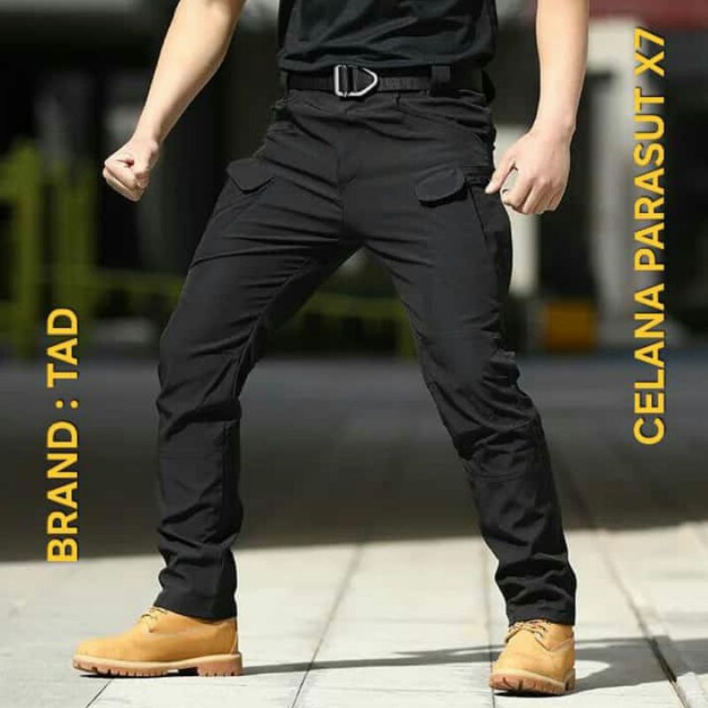 celana panjang tactical TAD parasut X7 hitam