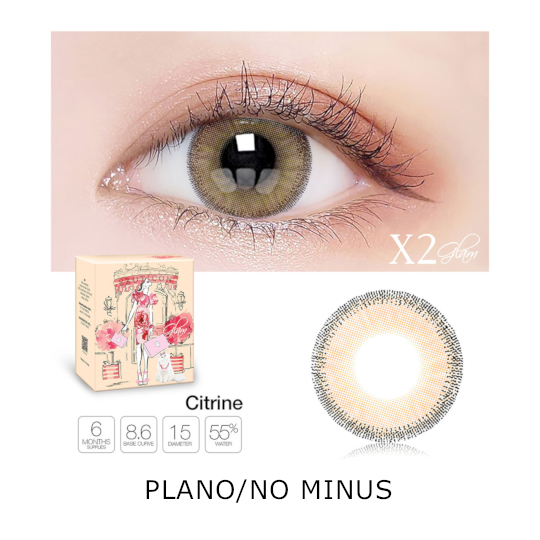 [ MINUS 7.50 & 9.00 ] OBRAL SOFTLENS X2 GLAM CITRINE MINUS TINGGI [ SISA 1 ]