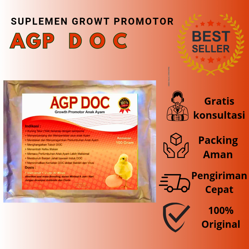 AGP DOC Suplemen Grown Promotor/Suplemen masa brooding/Suplemen anak ayam broiler dan unggas