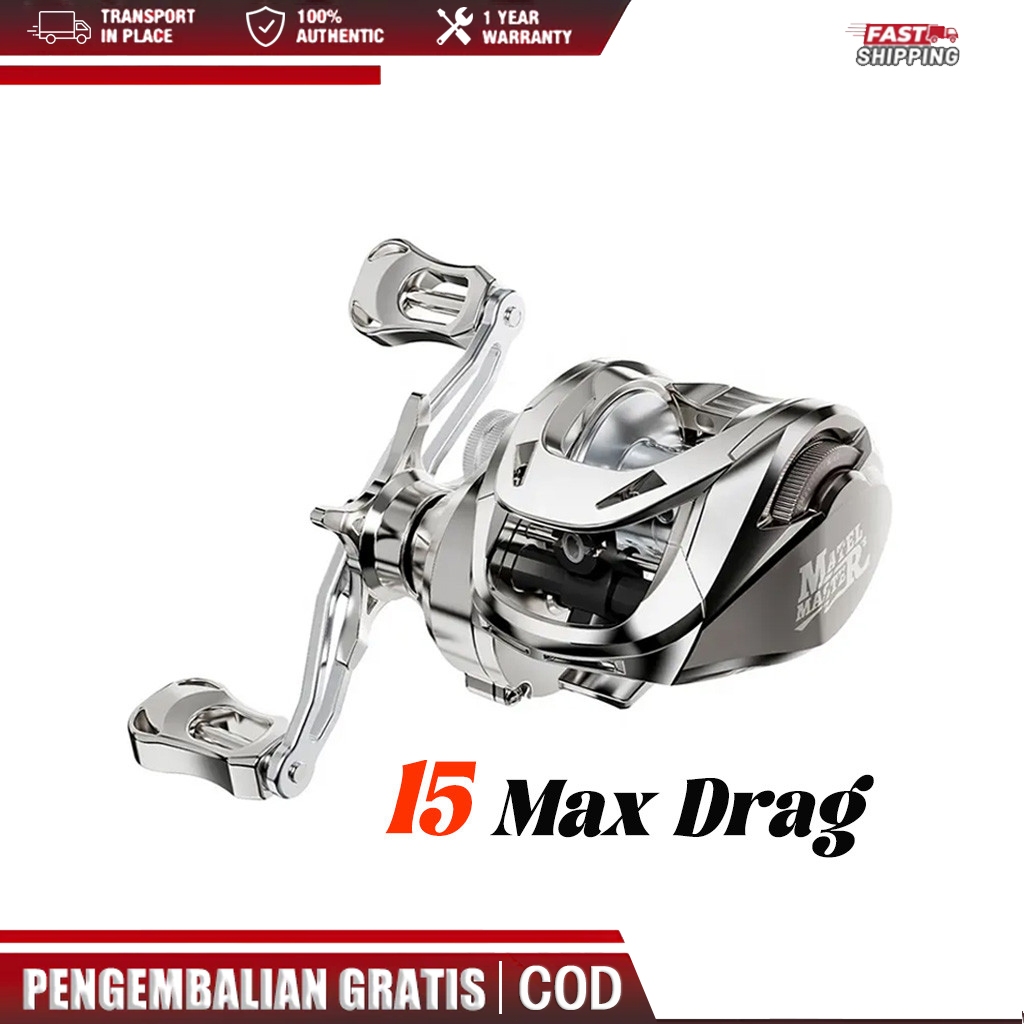 MONQIQI Baitcasting Fishing Reel Bantalan Bola Stainless Bantalan Bola Magnetik Ultralight Mesin Cas