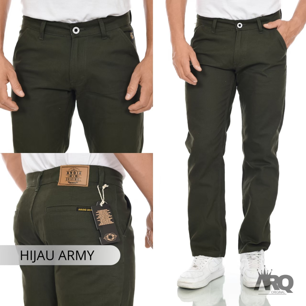 Celana Chino Slimfit  Panjang Pria Original ARQIE / Chinos Panjang Premium Melar Free Gelang