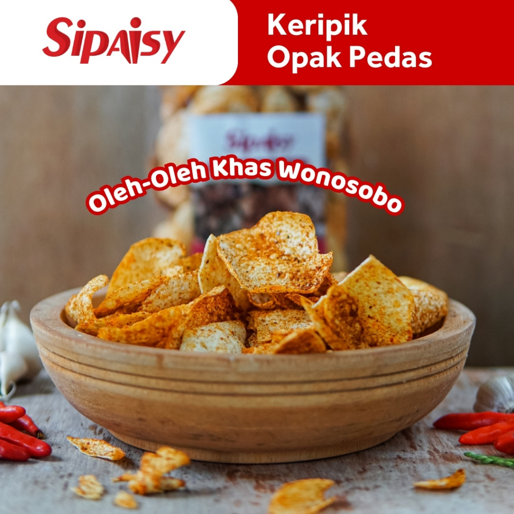 

Keripik Opak Singkong Pedas Sipaisy Cocok Untuk Cemilan Khas Wonosobo