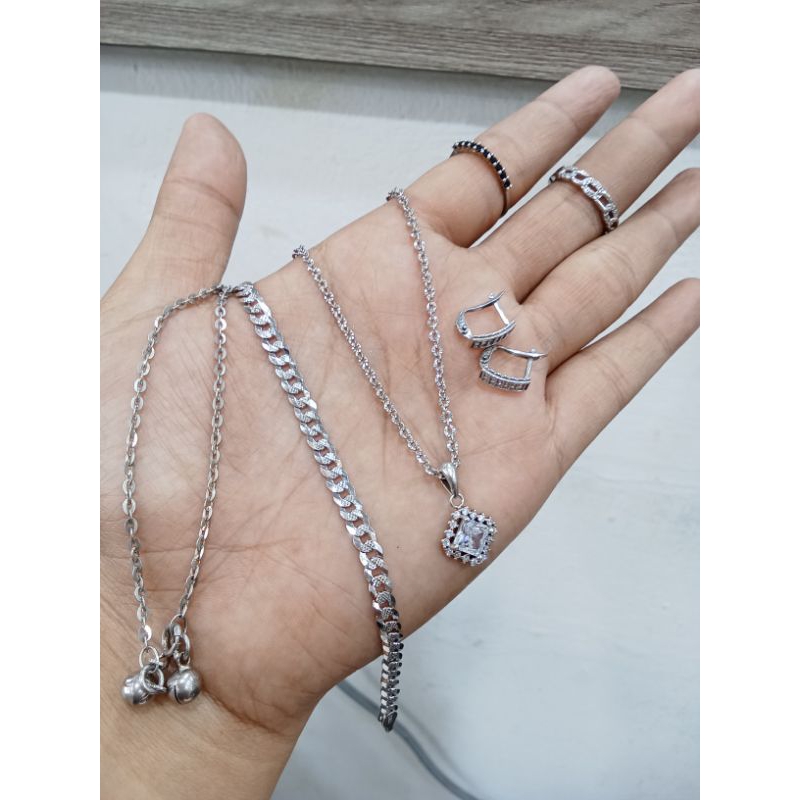 Satu Set Perhiasan Perak 925 Asli