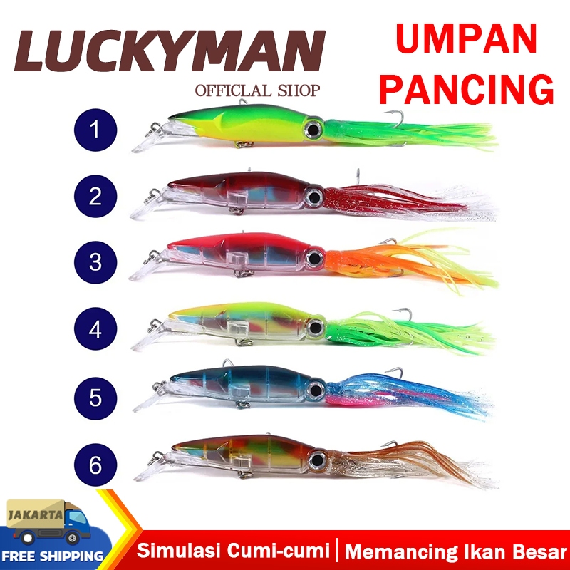 [Promosi ]Alat pancing kail treble bahan plastik umpan cumi simulasi