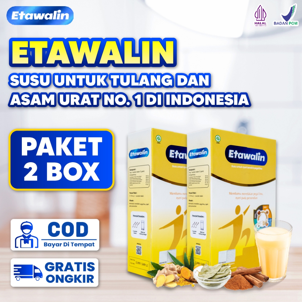 

Susu Kambing Untuk Tulang & Sendi Etawalin 100% Original Paket 2 Box