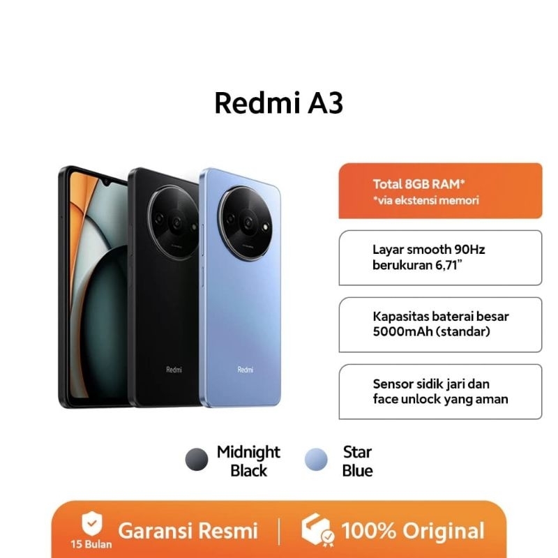 HP REDMI A3 RAM 4/128GB GARANSI RESMI