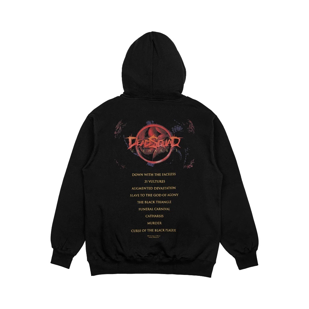 Sweater Hoodie Zipper Musik DEADSQUAD X CATHARSIS Bahan Katun Fleece Ukuran M L XL XXL XXXL