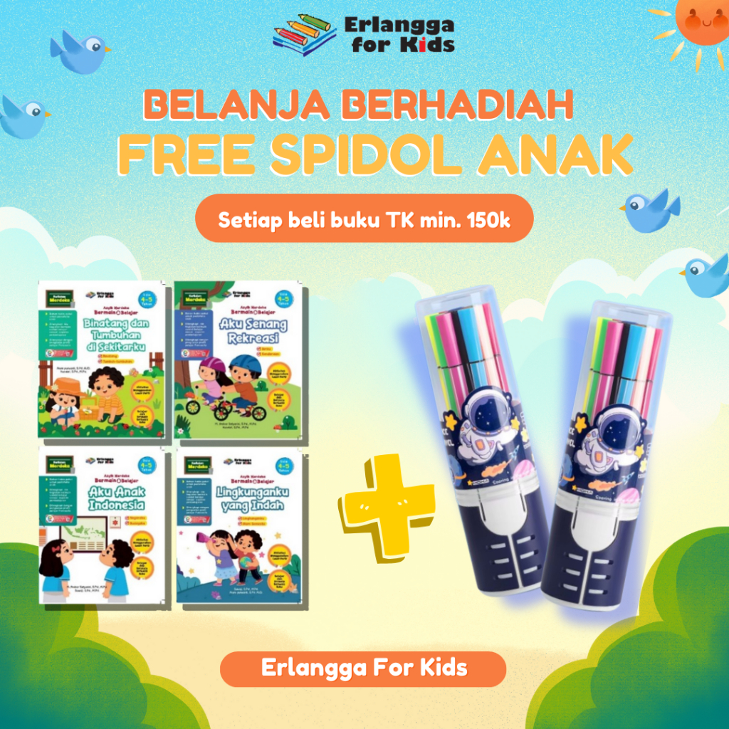 

[Erlangga] Spidol Warna Paket Tk - Erlangga For Kids