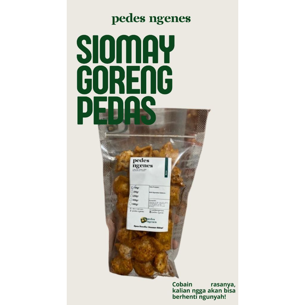 

(100gr) Siomay Goreng Pedas|keripik pedas|camilan pedas|makanan pedas|camilan ringan|snack murah