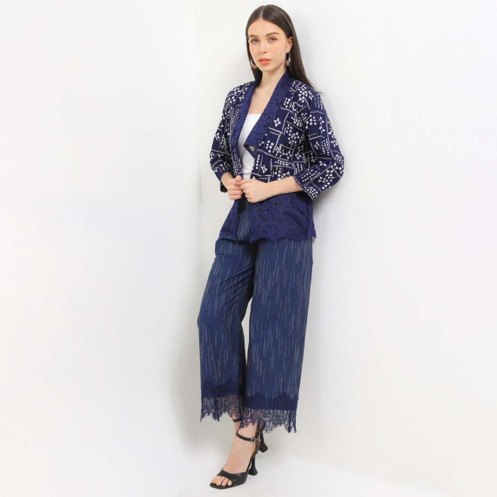 Rianty Batik Premium Wanita Setelan Set Atasan Outer Bawahan Celana Diva