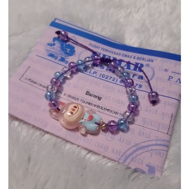 Gelang Tali Anak Batu Warna Labubu Emas 0,1gram Semar Nusantara